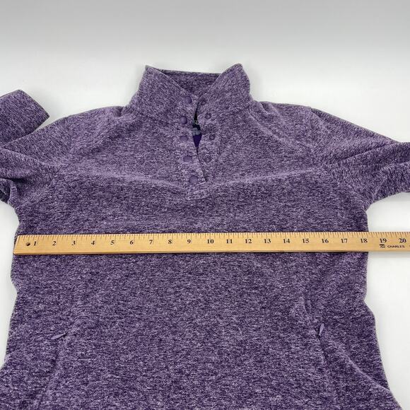 DULUTH TRADING CO Frost Lake Fleece Pullover Sweater Size S Purple Pockets - Picture 5 of 6